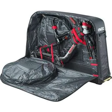 EVOC Bike Travel Bag Pro, Aqua Blue, Includes Bike Stand, Clip-On Wheel 2.0 and Frame Pad