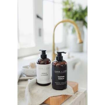 Sand + Fog Tahitian Vanilla- Scented Liquid Hand Soap - Moisturizing Hand Soap - Made with Aloe - Paraben Free - 15.7 oz