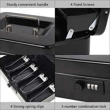 Kasten Cash Box with Combination Lock for Secure Storage