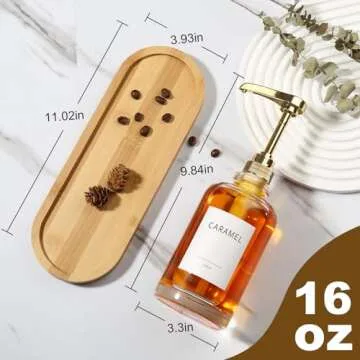 ALPIRIRAL Coffee Syrup Dispenser, Glass Syrup Pump Dispenser for Coffee Bar Accessories, Maple Syrup...