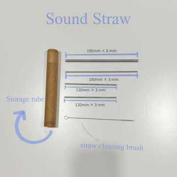 Singing Straws for Vocal Training Kit - 4 Precision Stainless Steel Voice Straws with Cleaning Brush...
