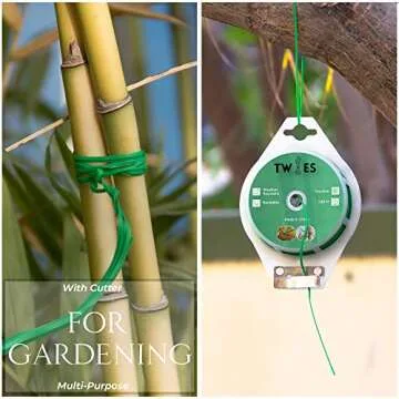 TWIES Reel Twist Ties 328 feet, PE Plastic Coated – Built-in Cutter for Garden Plant Support – Garden Plant Ties for Indoor, Outdoor, Home and Office Use… (Green)