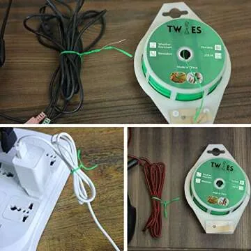 TWIES Reel Twist Ties 328 feet, PE Plastic Coated – Built-in Cutter for Garden Plant Support – Garden Plant Ties for Indoor, Outdoor, Home and Office Use… (Green)