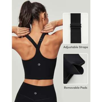 IUGA Adjustable Workout Tank Tops with Built-in Bra