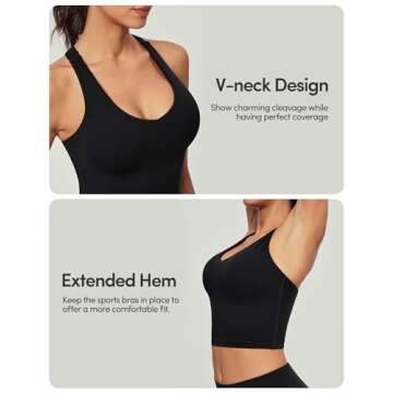 IUGA Adjustable Workout Tank Tops with Built-in Bra