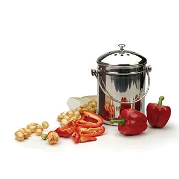 RSVP International Stainless Steel Compost Pail with Filters