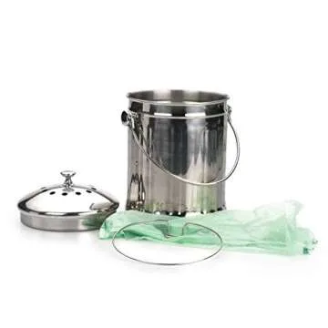 RSVP International Stainless Steel Compost Pail with Filters