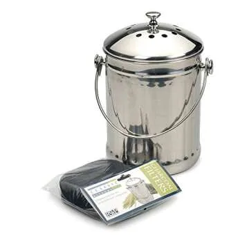 RSVP International Stainless Steel Compost Pail with Filters