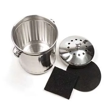 RSVP International Stainless Steel Compost Pail with Filters