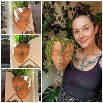 Bossa Linda Face Wall Planter | 7 Colors Avail | Unique Plant Lover Gifts for Indoor Wall Decor | Perfect for Succulent Gifts, Plant Gifts for Women, or Planter Calma Design, Terracotta
