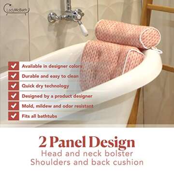 Lady McBath Bath Pillow - Luxury Support for Relaxation