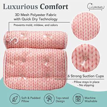 Lady McBath Bath Pillow - Luxury Support for Relaxation