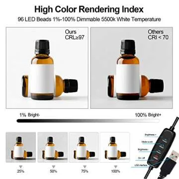 PULUZ 10x10 inch Photo Studio Light Box,Folding Portable Photography Tent Box Small Shooting lightbox CRI≥95 12 Colors Backdrops Mini Light Box Photography for Jewelry Watches Small Item Photography