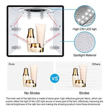 PULUZ 10x10 inch Photo Studio Light Box,Folding Portable Photography Tent Box Small Shooting lightbox CRI≥95 12 Colors Backdrops Mini Light Box Photography for Jewelry Watches Small Item Photography