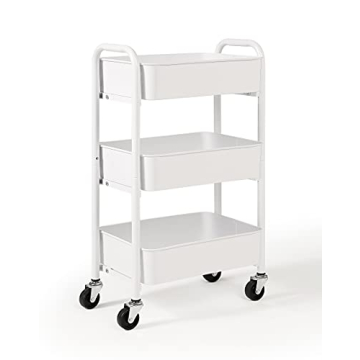 SunnyPoint Compact Rolling Metal Storage Organizer Cart