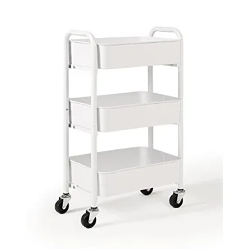 SunnyPoint Compact Rolling Metal Storage Organizer Cart