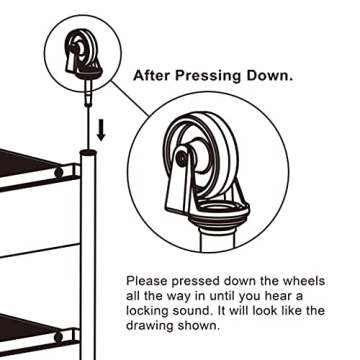 SunnyPoint Compact Rolling Metal Storage Organizer Cart