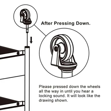 SunnyPoint Compact Rolling Metal Storage Organizer Cart