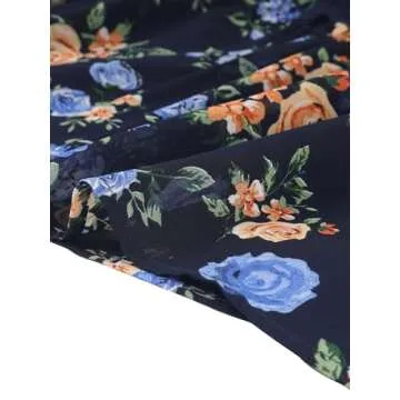 Allegra K Floral Tiered Ruffle Midi Skirt for Women