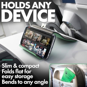 Flight Flap Airplane Phone Holder, Foldable Cell Phone Stand Holder – Flexible Tablet and Phone Holder for Bed, Desk, Office, Treadmill – Mobile Stand Phone Accessories, Plane Travel Essentials