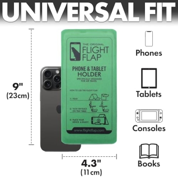 Flight Flap Airplane Phone Holder, Foldable Cell Phone Stand Holder – Flexible Tablet and Phone Holder for Bed, Desk, Office, Treadmill – Mobile Stand Phone Accessories, Plane Travel Essentials