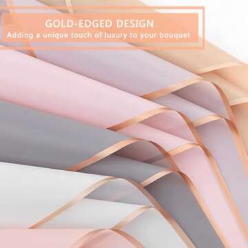 BBJ WRAPS Waterproof Floral Wrapping Paper Sheets Fresh Flowers Bouquet Gift Packaging Korean Florist Supplies, 20 Sheets (Pink)