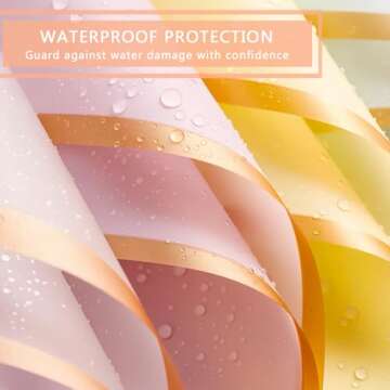 BBJ WRAPS Waterproof Floral Wrapping Paper Sheets Fresh Flowers Bouquet Gift Packaging Korean Florist Supplies, 20 Sheets (Pink)