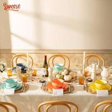Sweese 18-Piece Dinnerware Set - Durable & Stylish Dinner Plates