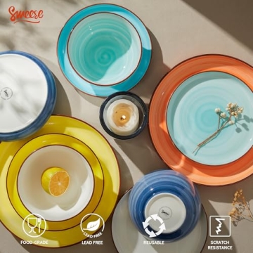 Sweese 18-Piece Dinnerware Set - Durable & Stylish Dinner Plates