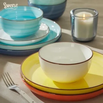 Sweese 18-Piece Dinnerware Set - Durable & Stylish Dinner Plates