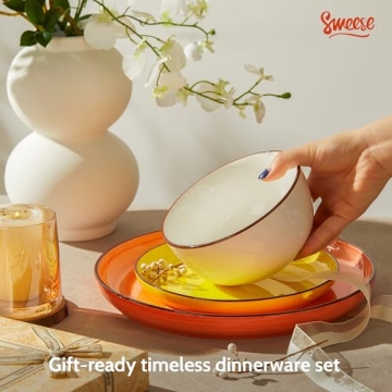 Sweese 18-Piece Dinnerware Set - Durable & Stylish Dinner Plates