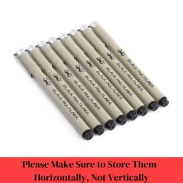 Mr. Pen- Drawing Pens for Artists, 8 Pack Black Multiliner/Fineliner Micro Anime/Sketch Pens, Line Art/Inking Pens, Fine Point Bible Journaling Pens