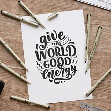 Mr. Pen- Drawing Pens for Artists, 8 Pack Black Multiliner/Fineliner Micro Anime/Sketch Pens, Line Art/Inking Pens, Fine Point Bible Journaling Pens