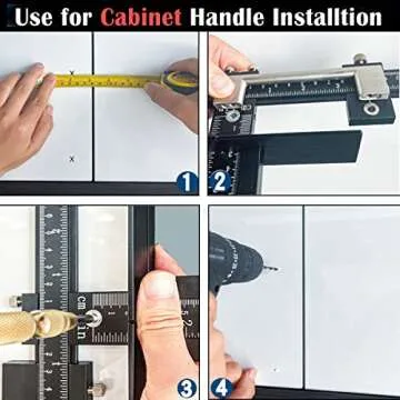 King&Charles Cabinet Hardware Jig, Aluminum Alloy Cabinet Handle Jig with Automatic Center Punch, Cabinet Jig for Handles and Pulls on Drawers/Cabinets, Cabinet Hardware Template Tool Perfect Set.