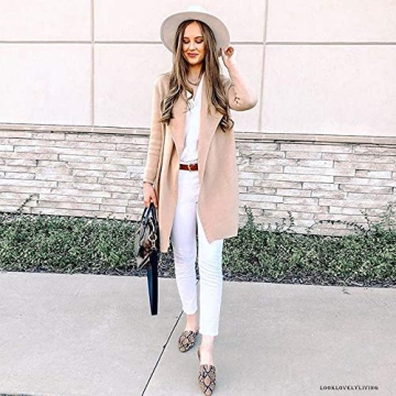 CHICWISH Women's Classy Light Tan Open Front Knit Coat Cardigan, Size XL