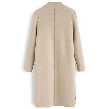 CHICWISH Women's Classy Light Tan Open Front Knit Coat Cardigan, Size XL