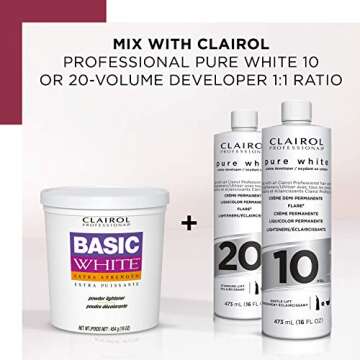 Clairol Professional Basic White Lightener for Hair Highlights, 16 oz.