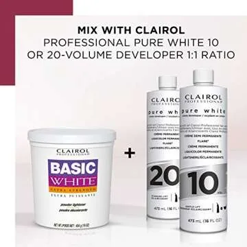 Clairol Professional Basic White Lightener for Hair Highlights, 16 oz.
