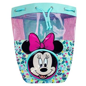 Disney Minnie Mouse Swimming Bag | Girls Swim Bag With 3D Ears | Minnie Mouse Backpack | One Size Bl...