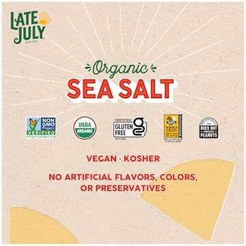 Late July Snacks Thin and Crispy Organic Tortilla Chips with Sea Salt, 10.1 oz Bag