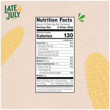 Late July Snacks Thin and Crispy Organic Tortilla Chips with Sea Salt, 10.1 oz Bag