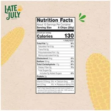 Late July Snacks Thin and Crispy Organic Tortilla Chips with Sea Salt, 10.1 oz Bag