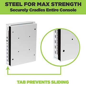 HIDEit Mounts X1X Wall Mount for Xbox One X - Made in USA White Steel Mount for Xbox One X White to Safely Store Your Xbox One X Near or Behind TV