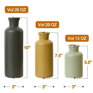 Eyamumo Ceramic Vase Set of 3 for Home Decor Accents