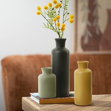Eyamumo Ceramic Vase Set of 3 for Home Decor Accents