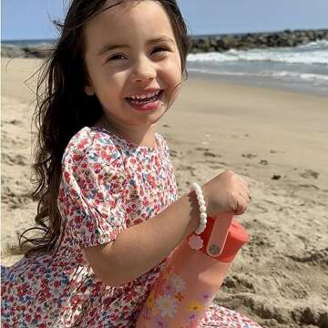 Zak Designs Harmony Kid Water Bottle for Travel or At Home, 14oz Recycled Stainless Steel is Leak-Pr...