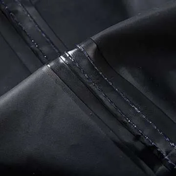 HLLMAN Rain Coat for Mens Ponchos with Hoods,Rainwear Waterproof Rain Jacket Long Sleeve Raincoat Lightweight Black Windbreaker (XXL-Large)