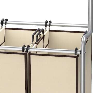 DecoBrothers Heavy Duty 3-Bag Laundry Sorter Cart