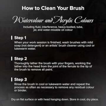 Silver Brush Limited 3000S-8 Black Velvet Round Paintbrush for Watercolor, Gouache, Inks, & Dyes, Size 8, Short Handle