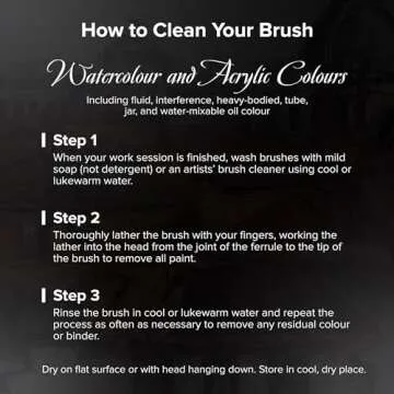 Silver Brush Limited 3000S-8 Black Velvet Round Paintbrush for Watercolor, Gouache, Inks, & Dyes, Size 8, Short Handle